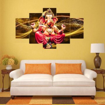 5 Panel Canvas Set Lord Ganesh